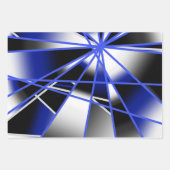 Blauwe verloopkleur vult mechanische tekenmozaïek inpakpapier vel (Voorkant 2)