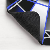 Blauwe verloopkleur vult mechanische tekenmozaïek muismat (Hoek)