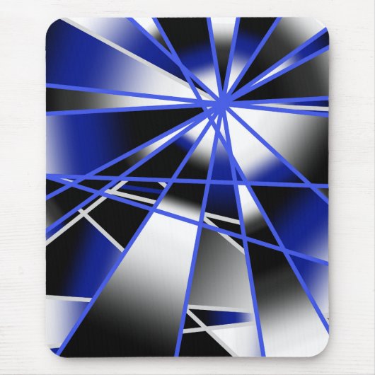 Blauwe verloopkleur vult mechanische tekenmozaïek muismat (Voorkant)