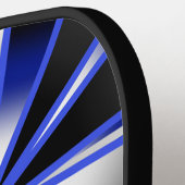 Blauwe verloopkleur vult mechanische tekenmozaïek pickleball paddle (Links Detail)