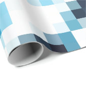 Blauwe verlooppixels cadeaupapier (Rol Hoek)