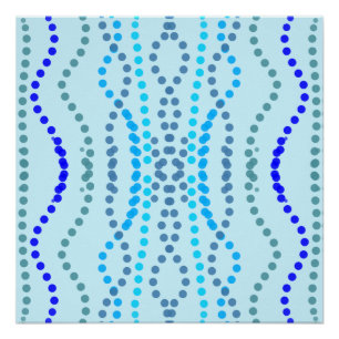 Blauwe verticale puntige lijnen perfect poster