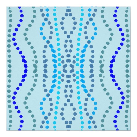 Blauwe verticale puntige lijnen perfect poster (Voorkant)