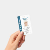 Blauwe Verticale Streep Homeschool Student ID Badg Badge (Handheld)