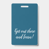 Blauwe Verticale Streep Homeschool Student ID Badg Badge (Back)