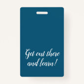 Blauwe Verticale Streep Homeschool Student ID Badg Badge (Achterkant)