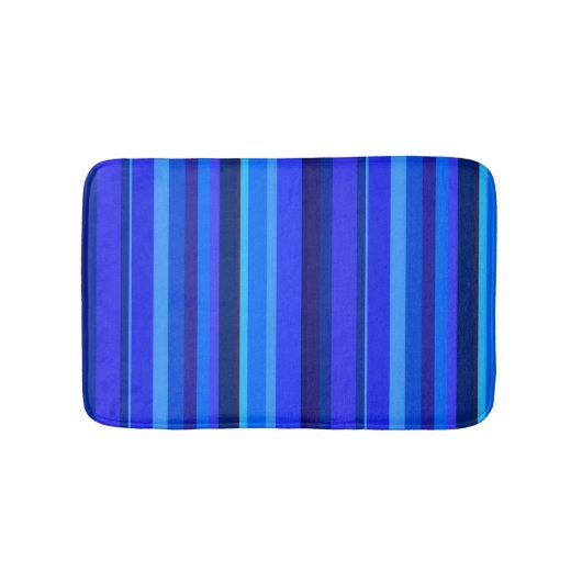 Blauwe verticale strepen badmat (Voorkant)