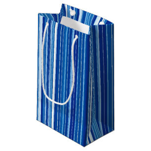 Blauwe verticale strepen klein cadeauzakje