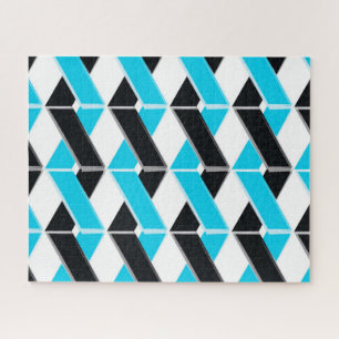 Blauwe, vetgedrukte, koele, trendgevlekte geometri legpuzzel