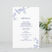 Blauwe Victoriaans Kaart van het menu van het brui (Staand voorkant)