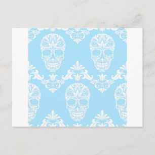 blauwe Victoriaans schedels Briefkaart