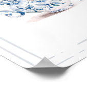 Blauwe Victoriaans Tuin Bruidsthee Kaarten en gesc Poster (Hoek)