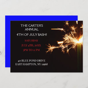 Blauwe Vierde juli Onafhankelijkheidsdag Sparkler Kaart