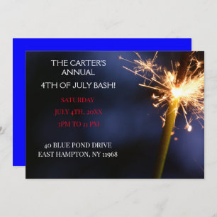 Blauwe Vierde juli Onafhankelijkheidsdag Sparkler Kaart