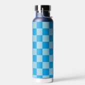 Blauwe vierkante blokken geometrisch waterfles (Links)