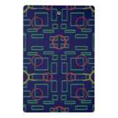 Blauwe vierkanten geometrisch mini klembord (Achterkant)