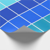 Blauwe vierkantsgradiëntstrips cadeaupapier (Hoek)