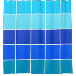 Blauwe vierkantsgradiëntstrips douchegordijn