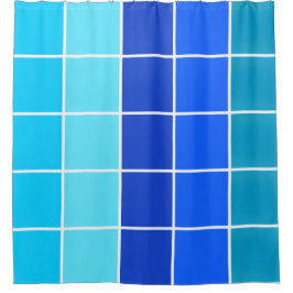 Blauwe vierkantsgradiëntstrips douchegordijn