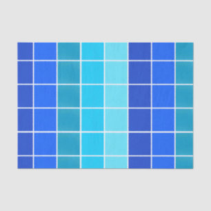 Blauwe vierkantsgradiëntstrips tissuepapier