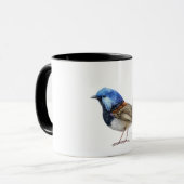 Blauwe Vink Vogel aanpasbaar Mok (Voorkant links)