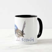 Blauwe Vink Vogel aanpasbaar Mok (Voorkant rechts)
