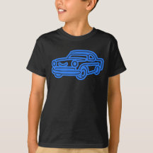 Blauwe Vintage Auto Illustratie