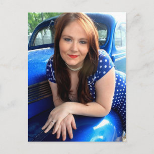 Blauwe Vintage Briefkaart