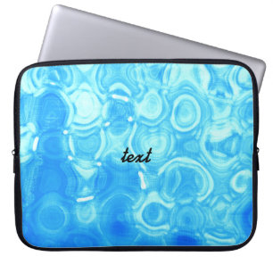Blauwe Vintage Retro Glamour Mode Cirkel Kunst Laptop Sleeve