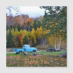 Blauwe Vintage Truck Bedankkaart Magnetische Kaart
