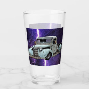 Blauwe Vintage Truck Glas
