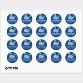 Blauwe vinvis Adresetiketten Ronde Sticker (Vel)