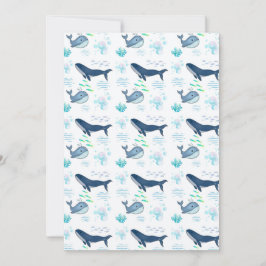 Blauwe vinvis Naadloos patroon – zeedieren Kaart