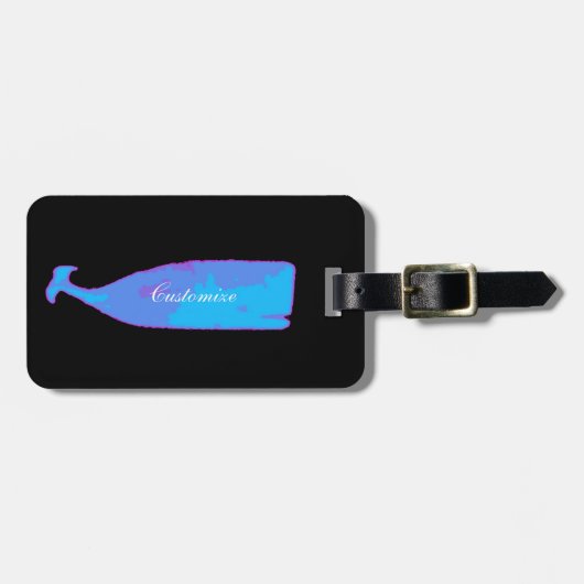 blauwe vinvis onder water Thunder_Cove elke kleur Bagagelabel (Voorkant horizontaal)