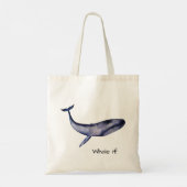 blauwe vinvis tote bag (Achterkant)