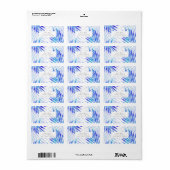 Blauwe Violet Palm Fronds Etiket (Full Sheet)