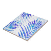 Blauwe Violet Palm Fronds Tegeltje (Zijkant)