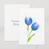 Blauwe violettulpen notitiekaartje (Voorkant / Achterkant)