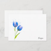Blauwe violettulpen notitiekaartje (Voorkant / Achterkant)