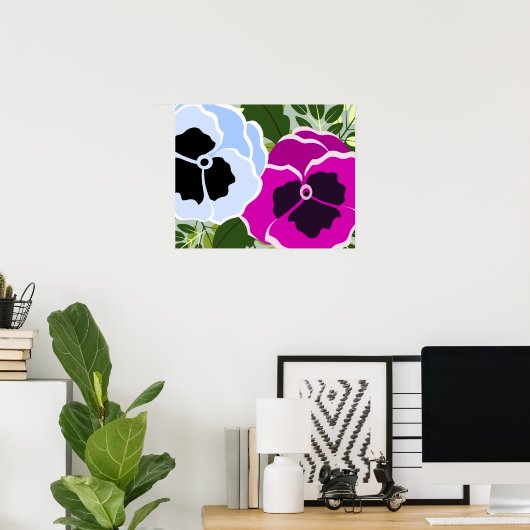 Blauwe Viooltjesbloem Poster (Thuiskantoor)