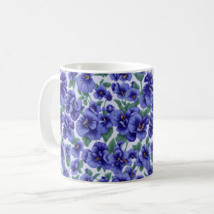 Blauwe viooltjesbloemen koffiemok