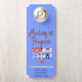 Blauwe virtuele vergadering aan de gang niet store