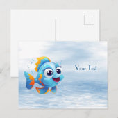 Blauwe Vis Ansichtkaart Briefkaart (Voorkant / Achterkant)