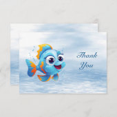 Blauwe vis bedankkaart (Voorkant / Achterkant)