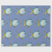 Blauwe vis cadeaupapier (Vlak)