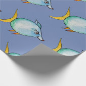 Blauwe vis cadeaupapier (Hoek)
