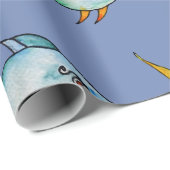 Blauwe vis cadeaupapier (Rol Hoek)