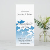 Blauwe vis en koraal bruiloft programma (Staand voorkant)