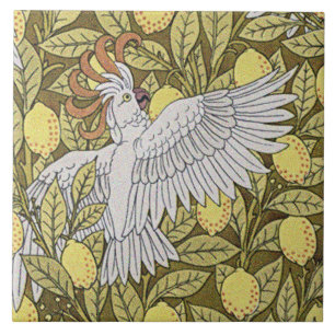 Blauwe vis, kaketoes en citroenen tegeltje