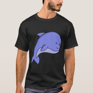 Blauwe Vis Kawaii Dolfijn of Bruinvis Cartoon T-shirt